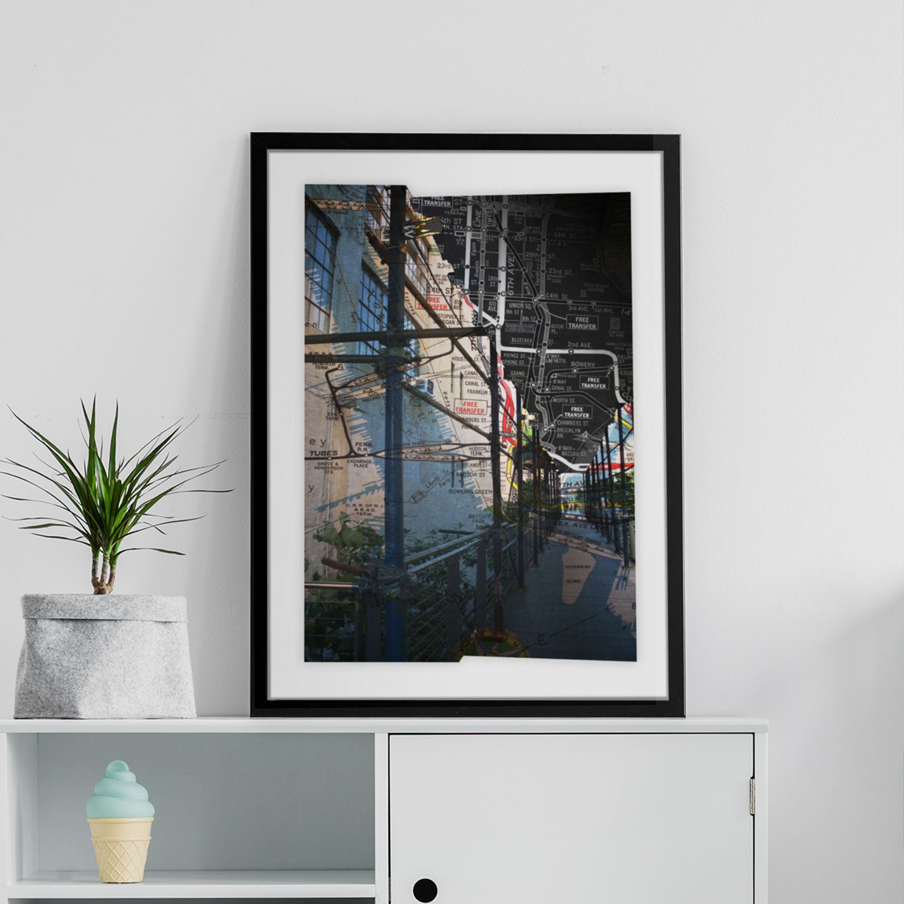 Wall art poster showing Meatpacking district in New York City, Manhattan. 