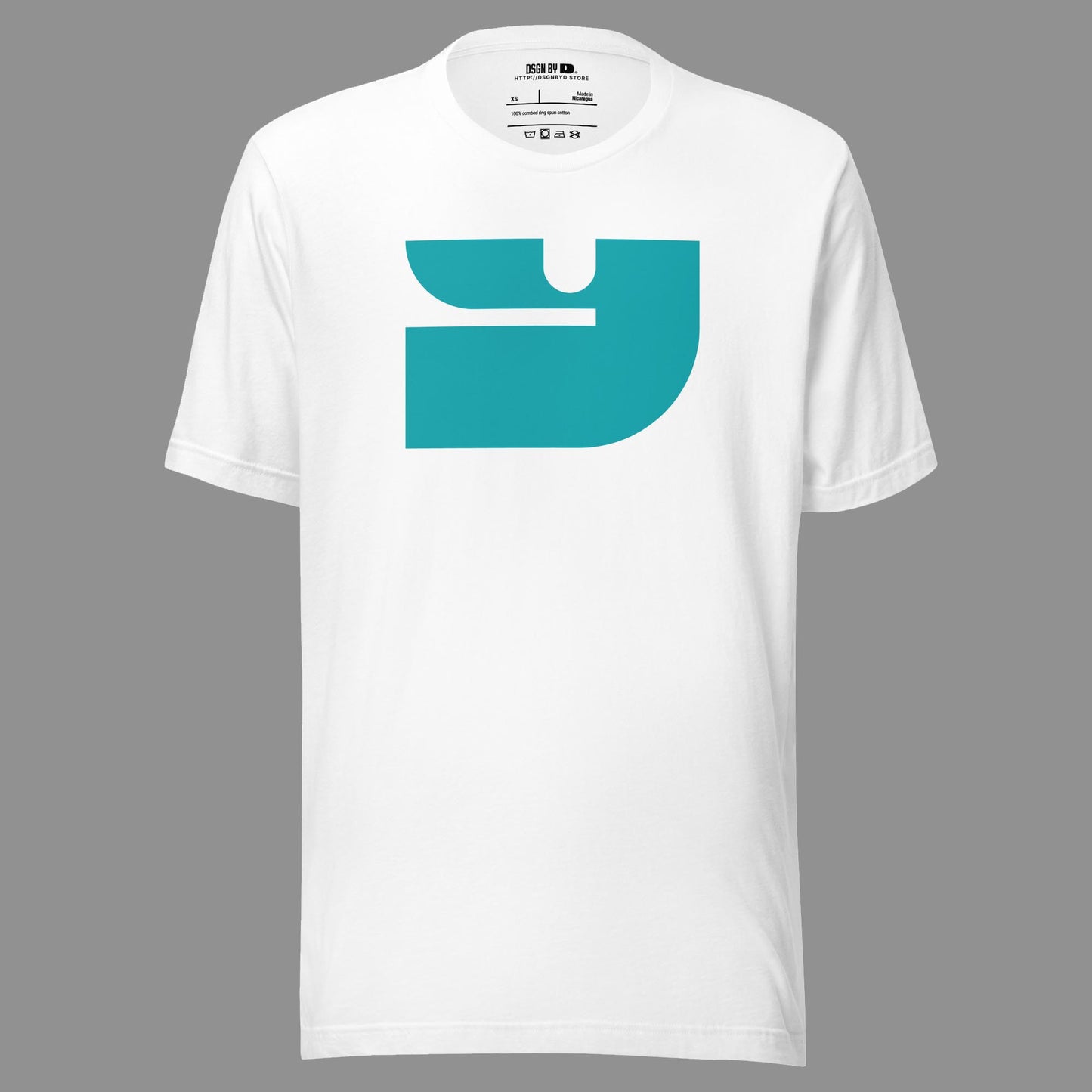 A white cotton unisex graphic tee with letter Y.