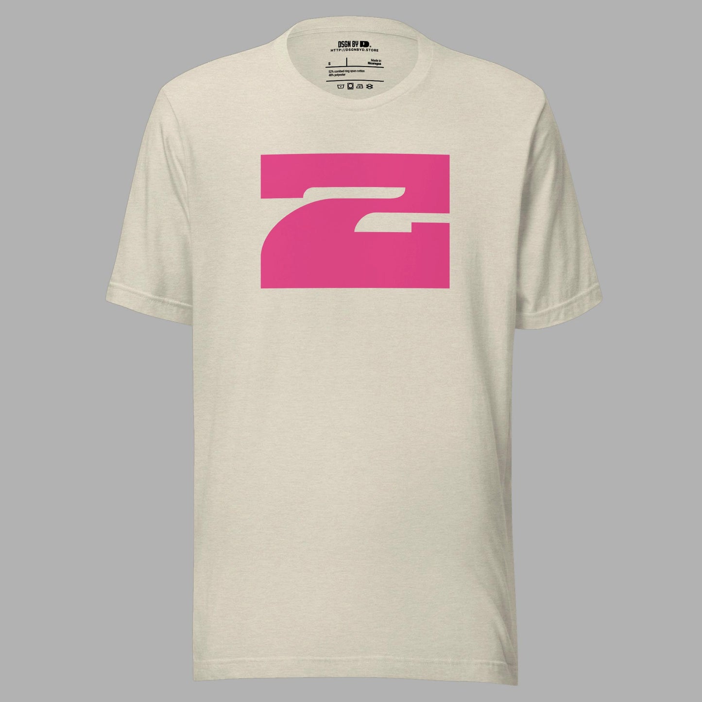 A beige cotton unisex graphic tee with letter Z.